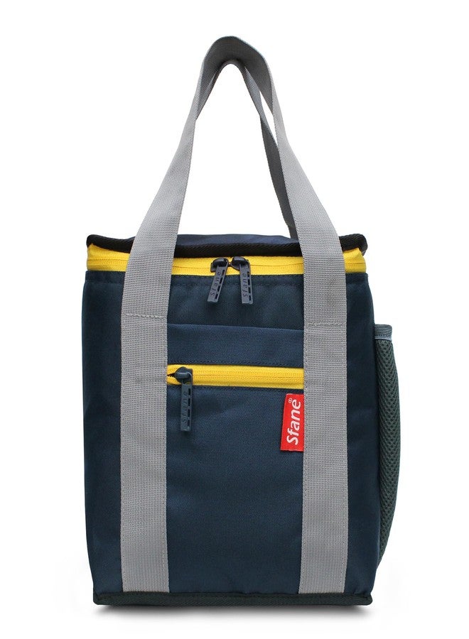 Sfane Insulated Lunch Bags Tiffin Bags Navy Blue 9.50 inches Easy Wash, Smooth Zipper & Lightweight Lunch Bag Tiffin Bag (Navy Blue)(1Qty). - Image 1