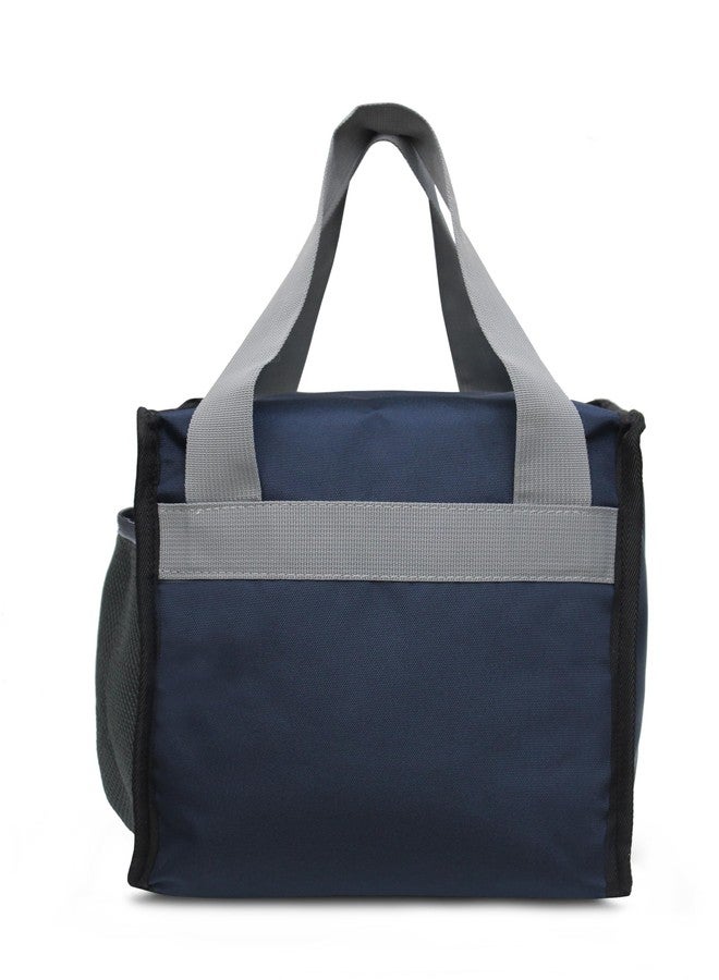 Sfane Insulated Lunch Bags Tiffin Bags Navy Blue 9.50 inches Easy Wash, Smooth Zipper & Lightweight Lunch Bag Tiffin Bag (Navy Blue)(1Qty). - Image 3