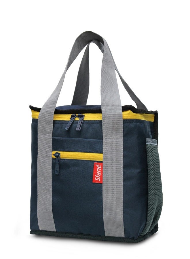 Sfane Insulated Lunch Bags Tiffin Bags Navy Blue 9.50 inches Easy Wash, Smooth Zipper & Lightweight Lunch Bag Tiffin Bag (Navy Blue)(1Qty). - Image 2