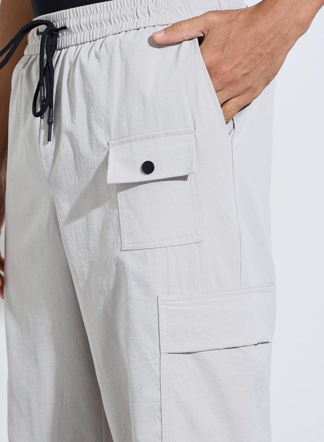 Take Two Men Plain Cargo Pocket Pants with Drawstring - Image 3