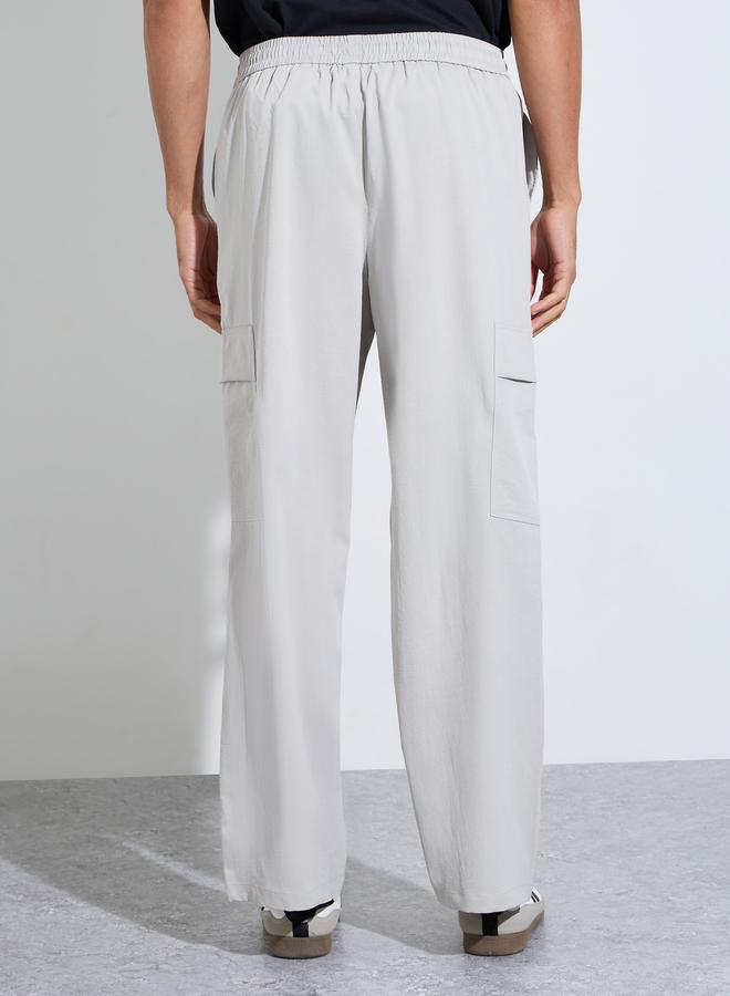Take Two Men Plain Cargo Pocket Pants with Drawstring - Image 4