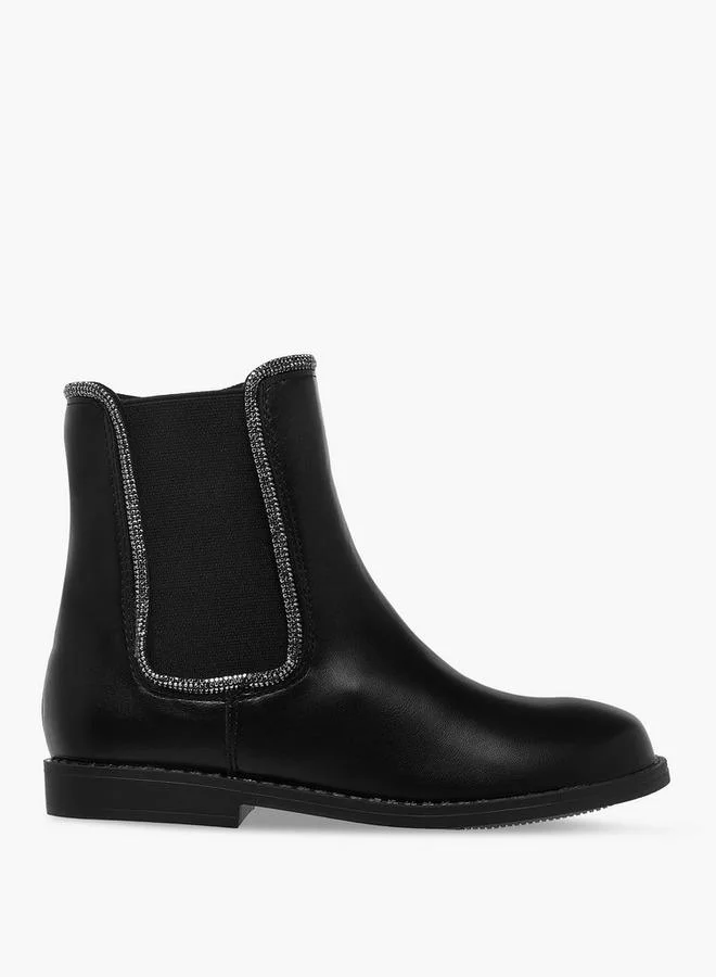 Celeste Black Girls Embellished High Cut Boots for Women | Best Price UAE