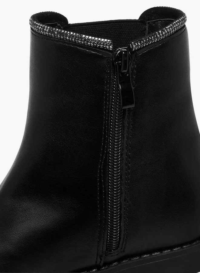 Celeste Black Girls Embellished High Cut Boots for Women | Best Price UAE