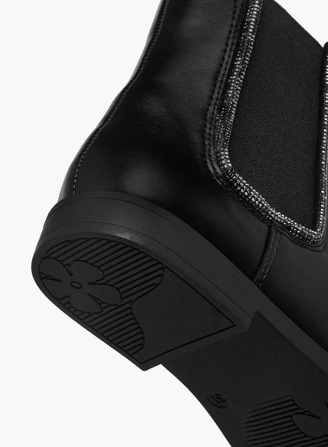 Celeste Black Girls Embellished High Cut Boots for Women | Best Price UAE