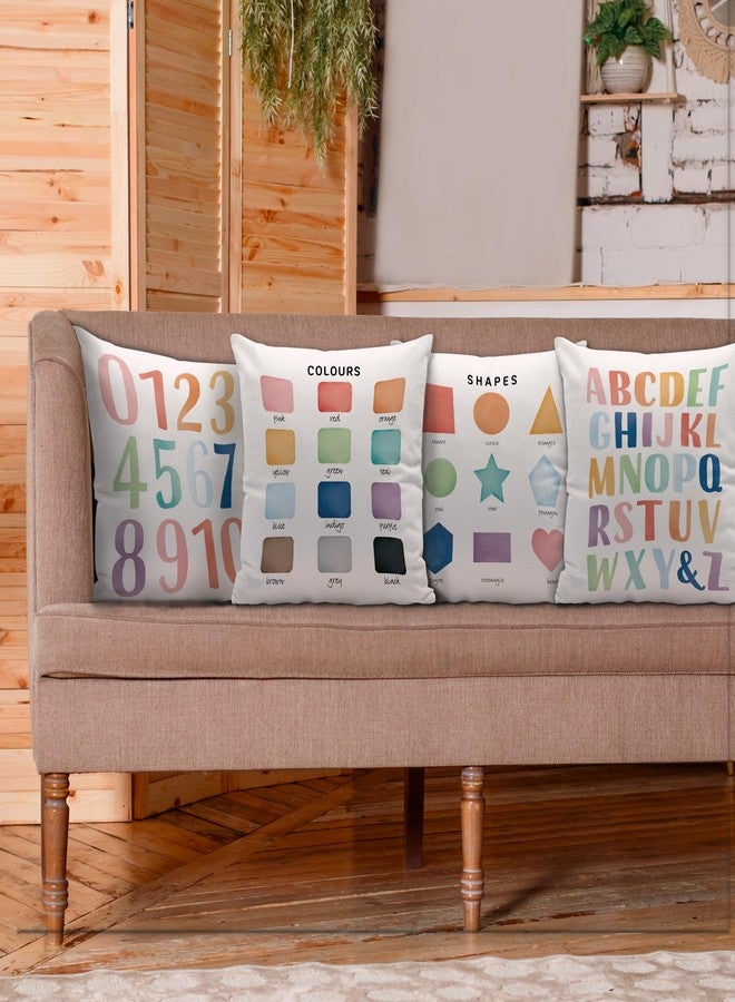 Nvotell Boho Alphabet Pillow Cover - Boho Rainbow Alphabet Pillow Cases, Educational Alphabet Throw Pillow Covers 18x18 for Kids Classroom Playroom Nursery (Set of 4) - Image 2