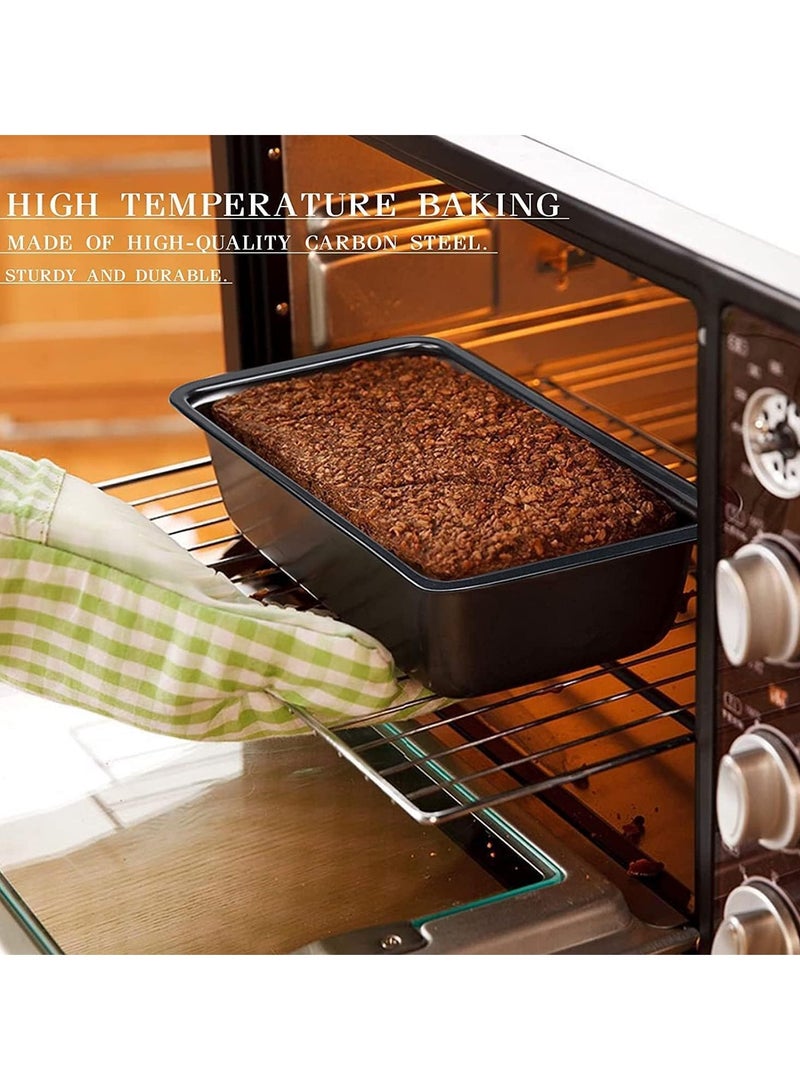 AL RAID 5 Piece Baking Pans Set, Carbon Steel Non-Stick Coating Oven Baking Sheet Set with Bread Pan, Cookie Sheet, Pizza Pan, Cake Pan and Muffin Pan, Bakeware Set for Cooking, Black - Image 3