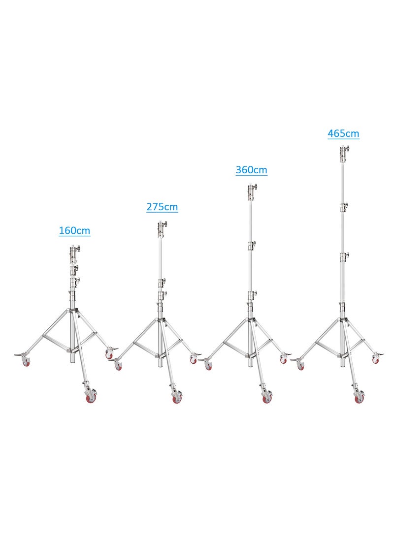 Coopic COOPIC Photo Studio Wheeled Roller Heavy Duty Stainless Steel Light Stand, Detachable Wheels with Adjustable 1 Leg and Adjustable Height maximum up to 465cm used for Soft box, Moonlight and Other  - Image 3