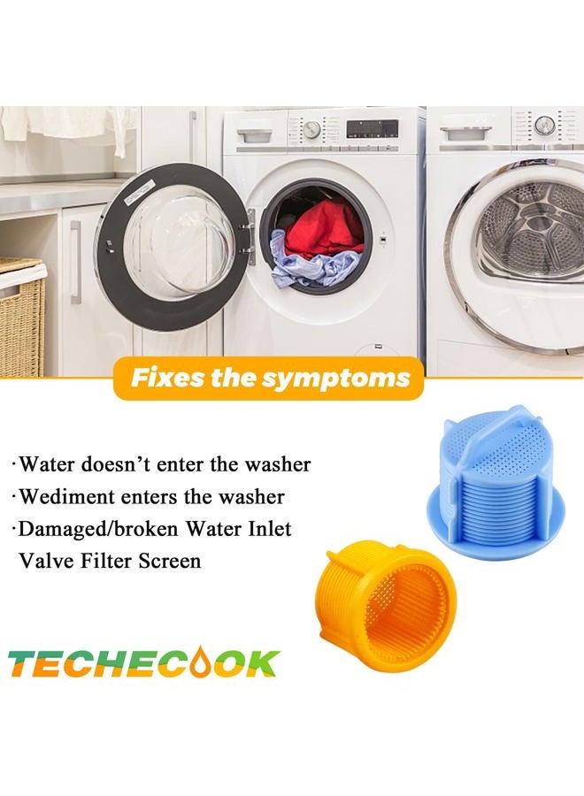 Techecook UPGRADE AGM73269501 Washer Water Inlet Valve Filter Screen - Compatible for LG Kenmore Washing Machine - Replaces 1810261, AP5202486, PS3618281, EAP3618281(4 Pack Washer Inlet Filter) - Image 4