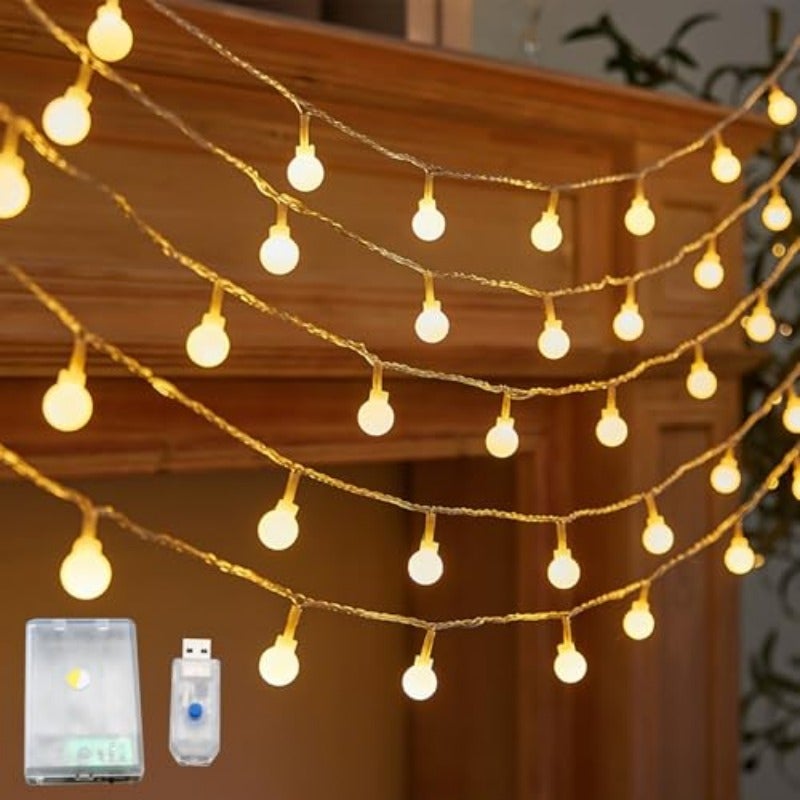 بيونتي 10 متر 80 مصباح سلسلة أضواء LED تعمل بالبطارية وتُشغّل عبر USB أضواء زينة مريحة للاستخدام الداخلي والخارجي مقاومة للماء، مناسبة للبيت والزفاف والتخييم وأساليب رمضان 2 - Image 1