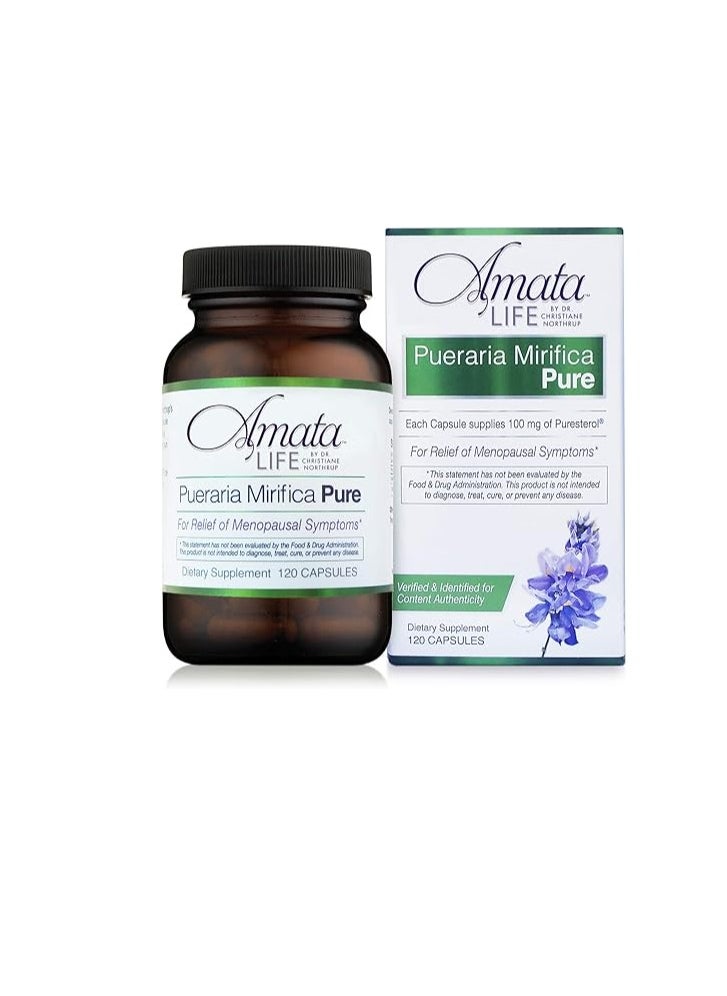 Amata Life - by Dr. Christiane Northrup Pueraria Mirifica Pure for Menopause Symptoms 120 Capules - Image 1