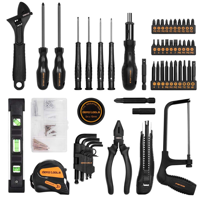 DEKOPRO 218-Piece General Household Hand Tool kit, Professional Auto Repair Tool Set for Homeowner, General Household Hand Tool Set with Plier, Screwdriver Set, Socket Set, with Portable Storage Case - Image 3