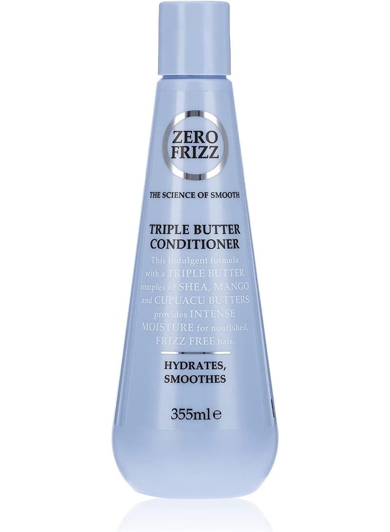 Zero Frizz Triple Butter Conditioner Hydrates Smoothes 355ml - Image 1