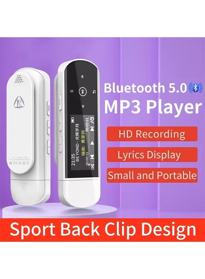 رويزو مشغل موسيقى بلوتوث رويزو MP3 مشغل موسيقى يو إس بي صغير محمول بمشغل مقطوعات رياضي مثبت على الحزام يدعم تسجيل الراديو وساعة وعداد خطوات - Image 1
