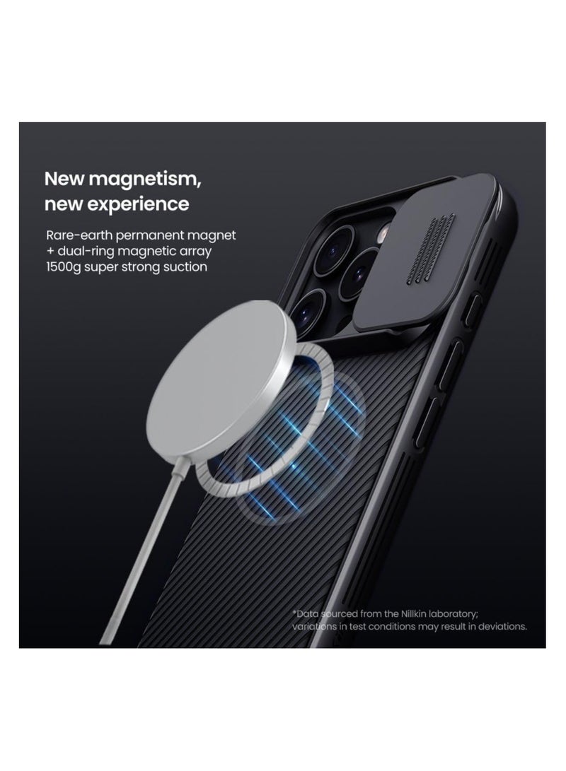 Nillkin CamShield Pro Magnetic Series Cover Case Works with Magsafe Charger And Movable Camera Cover Luxury Design Fits Apple Iphone 16 Pro - Black - Image 5