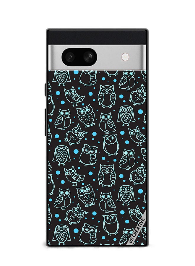 VR CREATIVE Protective Case Cover For Google Pixel 7a Night Owl Stroke Design Multicolour - Image 1
