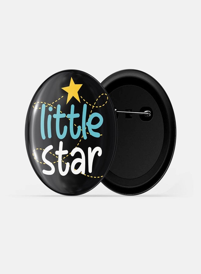 dhcrafts Pin Badges Black Little Star Glossy Finish Design Pack of 1 (58mm) - Image 2