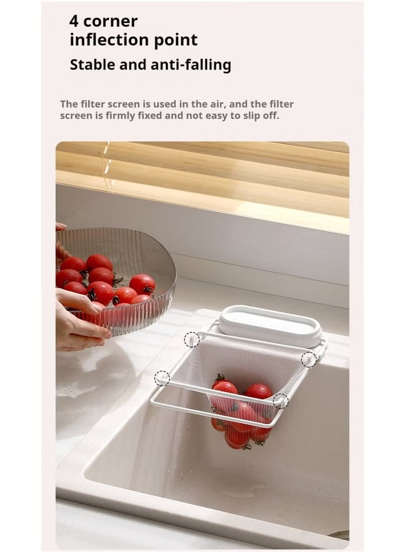 100 Pieces Filters+1 Piece Drain Rack Kitchen Sink Leftovers Disposable Net Bag Kitchen Waste  - Image 1