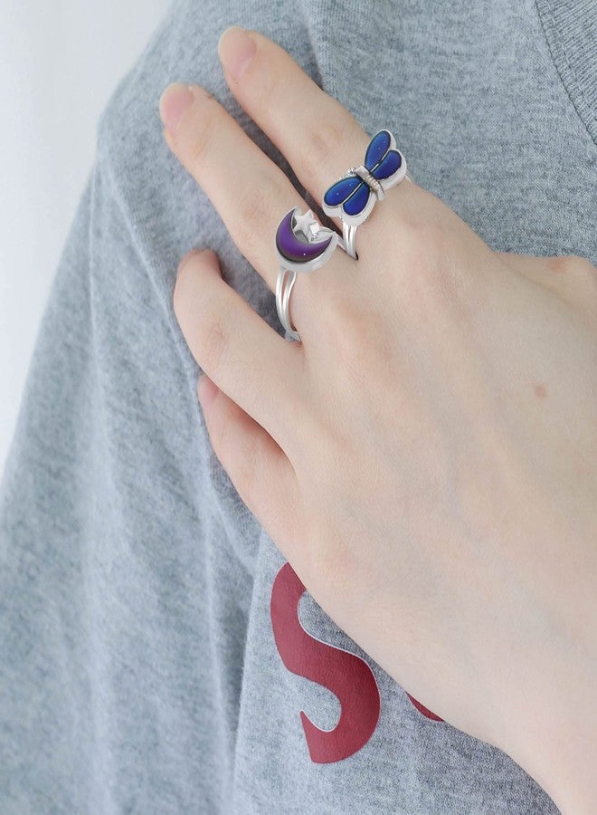 SUMERSHA 16Pcs Mood Rings Adjustable Color Changing Rings for Women Birthday Party Favors Halloween Costume Props - Image 5