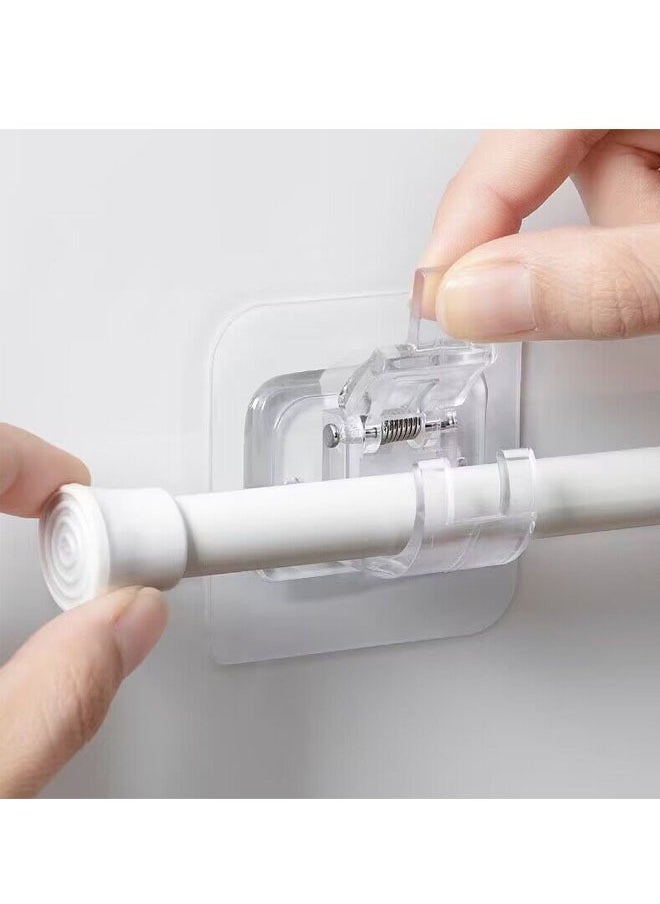 No Drill Curtain Rod Brackets No Drilling Self Adhesive Curtain Rod Holder Hooksï¼6PCS/Clear/White/Blackï¼ - Image 4