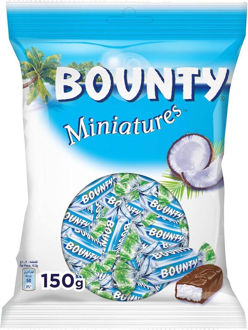 Bounty Miniatures Milk Chocolate Mini Bars 150g - Image 1
