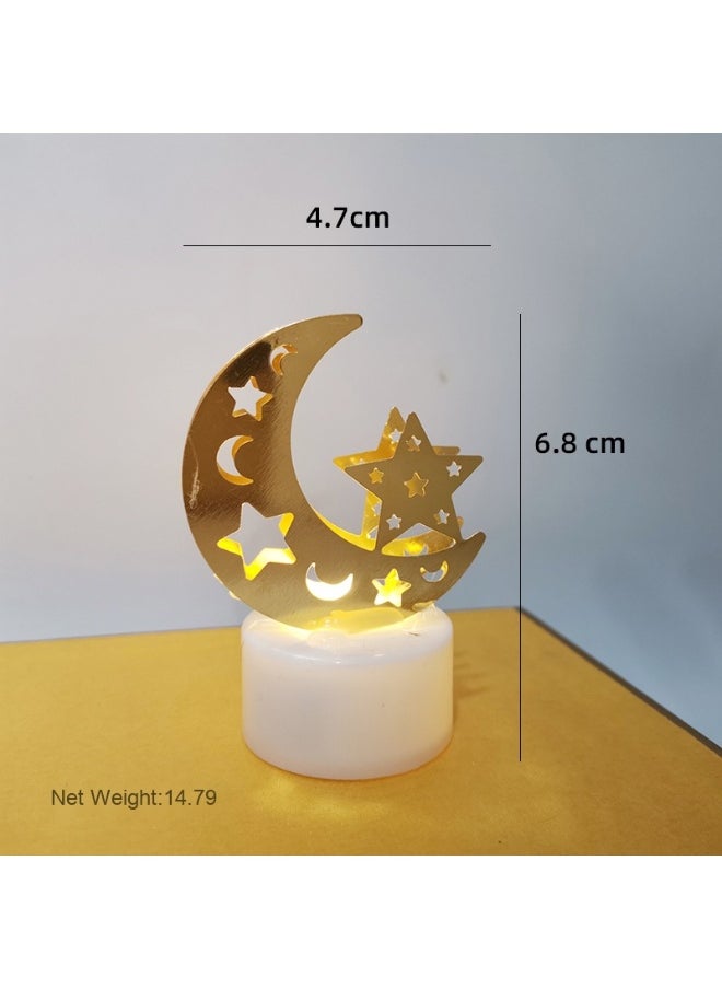 Laravel Two Packs - Ramadan Decorations Moon Table Lamp, Ramadan Decoration for Home Moon LED Desk Lamp, Ramadan Lights for Bedroom, Crescent Moon Night Lamp, Battery Operated Table Lamp for Home Decor - Crescent Moon and Star  - Image 1