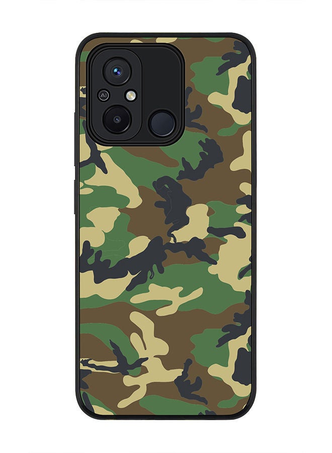 Stylizedd Rugged Black edge case for Xiaomi Redmi 12C 4G, Slim fit Soft Case Flexible Rubber Edges Anti Drop TPU Gel Thin Cover -  Jungle Camo - Image 1