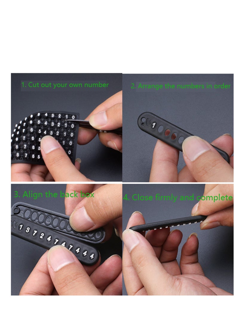 Generic Anti-lost Car Keychain with Phone Number Card Keyring Phone Number Plate Key Ring Auto Vehicle Key Chain Accessories  - Image 5