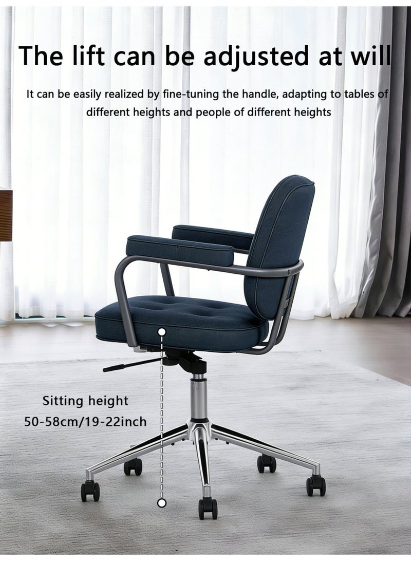 DGL Home Office Desk Chair with Wheels Ergonomic Modern Fabric Work Chair,Height Adjustable 360° Swivel Lumbar Support Low Back Rolling Chair For Small Spaces - Image 3