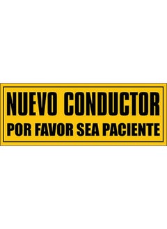 AV Spanish Conductor Nuevo Por Favor Sea Paciente Bumper Sticker (Conduzca Con Seguridad Cerca Vinilo Para Parachoques De Estudiantes De Conduccion Para Automoviles Camiones (3 X 9 Inch)  - Image 2