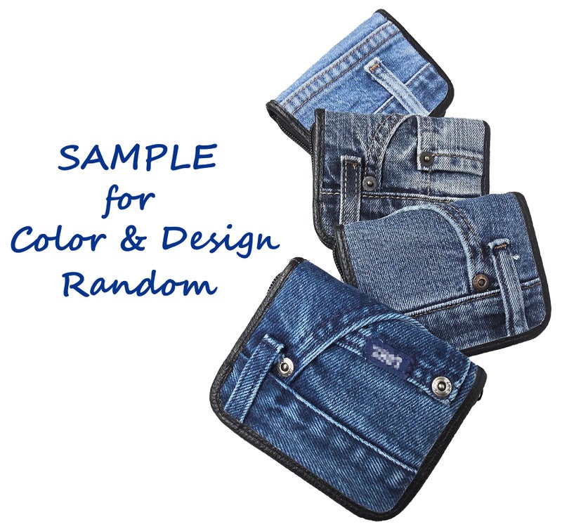 Bijoux de Ja Upcycling Denim Jeans Zipper Around Compact Small Short Wallet Purse for Women - Image 5