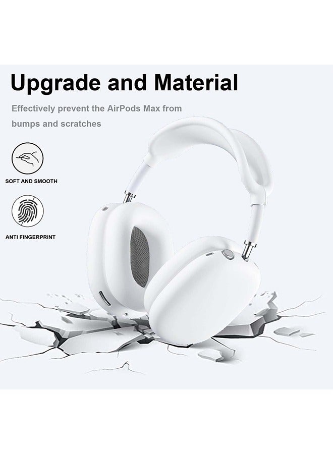HS Silicone Cases Suitable For Apple AirPods Max 3-In-1 Headphones Anti-Scratch Ear Cups Cover Headband Cover And Ear Pad Protector Case Skin Accessories (White) - Image 5