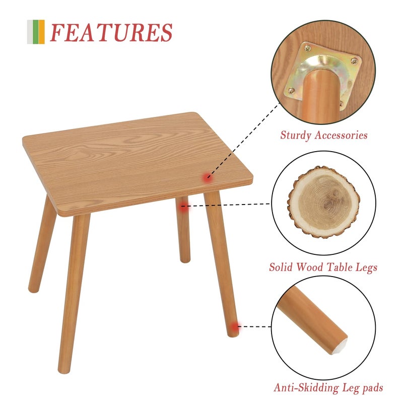 AWASEN Mid Century Modern Side Table, Small End for Living Room Bedroom Office Small Spaces, Modern Side Table Nightstand with Solid Wood, Easy Assembly, (Brown) - Image 4