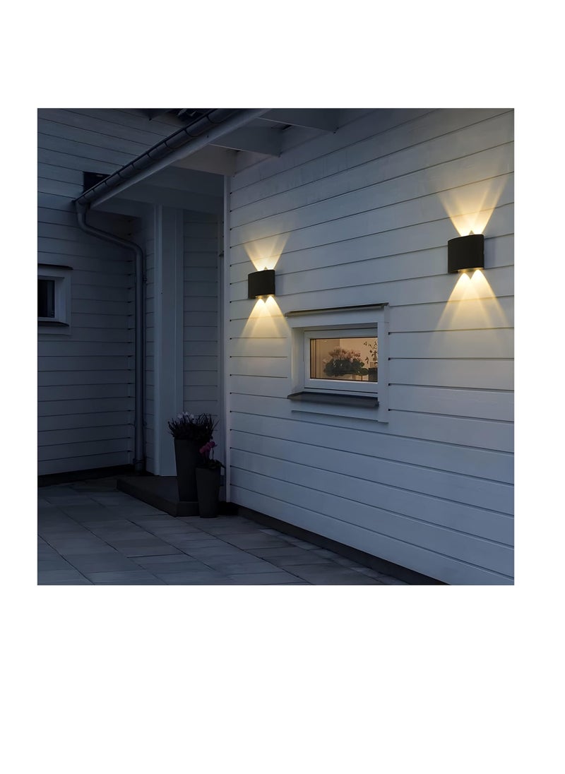 Generic - Modern LED lamp mounted on the wall with lamp lighting from top to bottom, black (6Watt, one piece), plastic. - Image 1