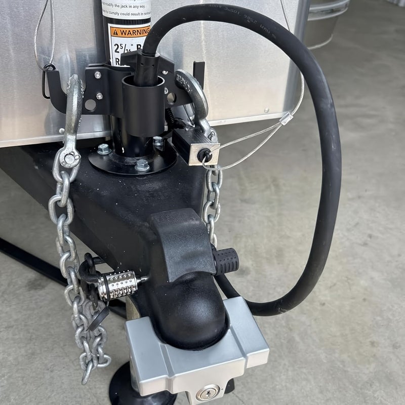 1 Set 2026 New Model Heavy Duty Trailer Chain Organizer 7 Way Plug Wire Harness Holder Anti Rust High Hardness Aluminum Metal RV Additions for 2 Inch 2.25 Inch Tow Hitch Trailers - Image 3
