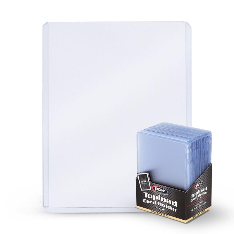 BCW 59 PT Thick Card Top Loaders | Protective Thick Toploaders for Trading Cards Up to 59PT | Rigid Card Toploader for Memorabilia & Collectibles | 1 Pack - Image 1