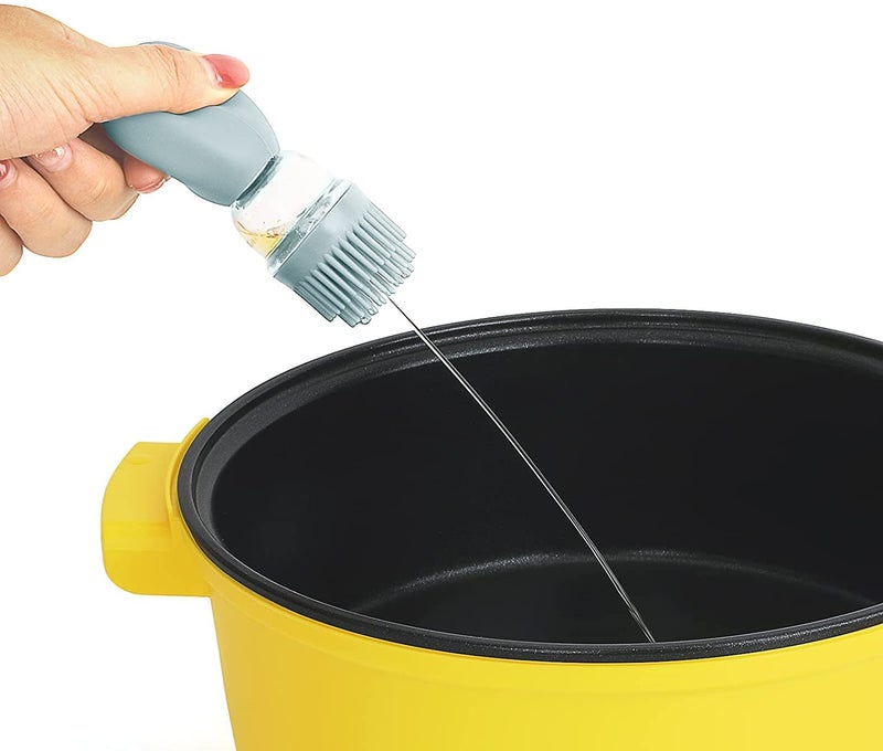 overa Pack of 1 Oil Bottle with Brush, Silicone Oil Dispenser with Scale Anti-Leakage Oil Bottle Silicone Oil Brushes for Kitchen Grilling Baking Hot Air Fryer. - Image 5