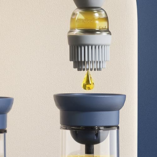 overa Pack of 1 Oil Bottle with Brush, Silicone Oil Dispenser with Scale Anti-Leakage Oil Bottle Silicone Oil Brushes for Kitchen Grilling Baking Hot Air Fryer. - Image 2