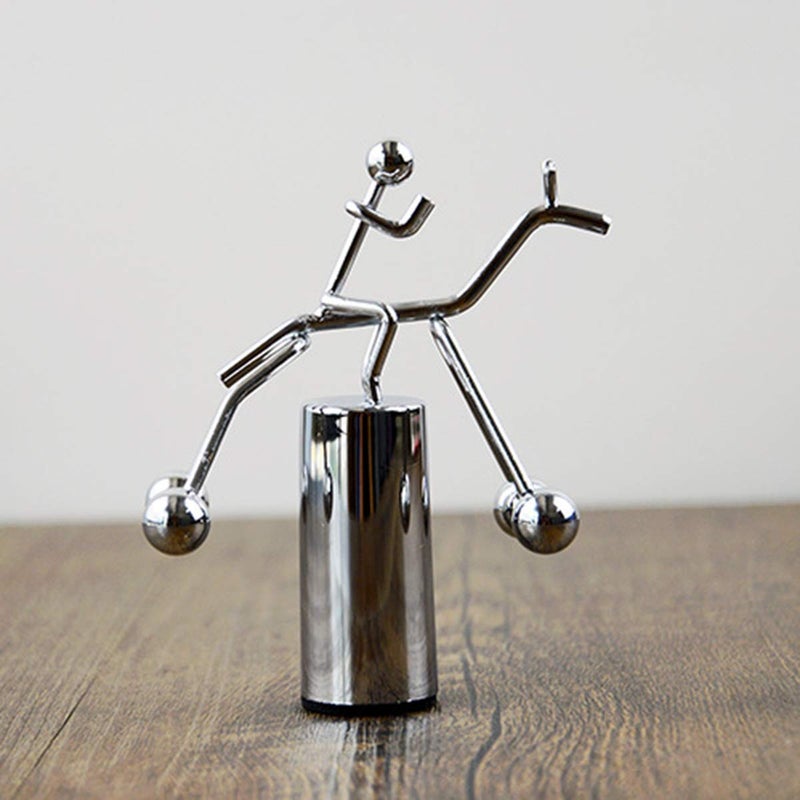 ThinkTop Steel Rider Riding A Horse Kinetic Art Balance Physics Eduecational Science Decompressive Balance Decoration for Home Office Desk - Image 2