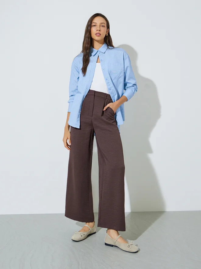 Styli Styli Blue Striped Relaxed Fit Shirt