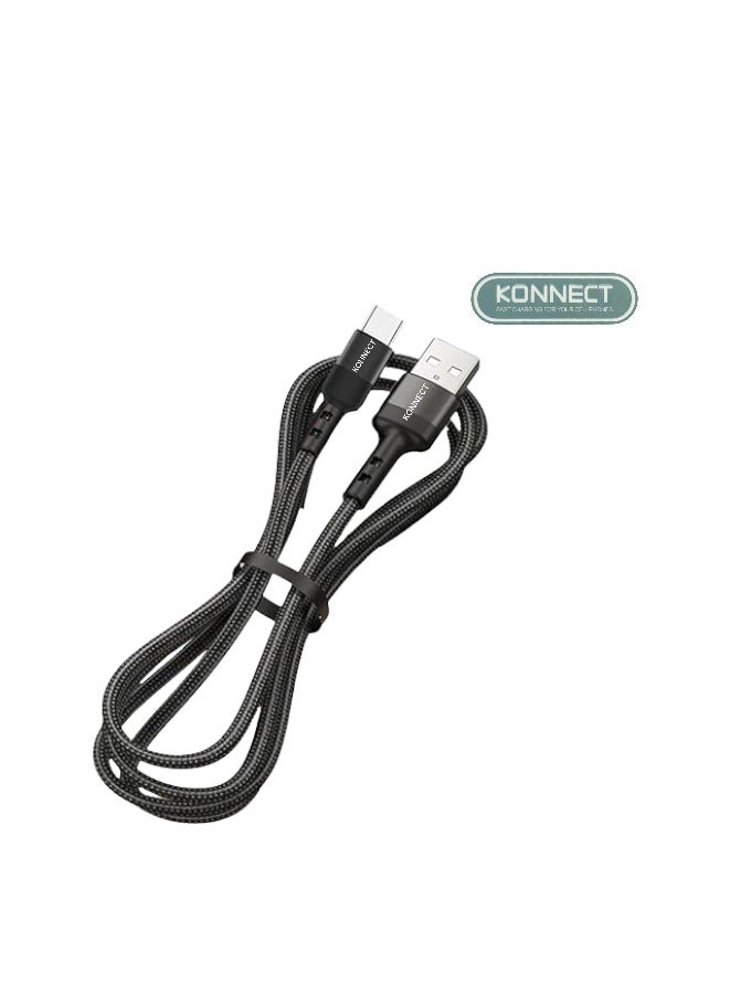 كونكت KONNECT كابل USB إلى USB-C، 0.9 متر، للأجهزة المزودة بمنفذ USB-C، كابل USB إلى USB-C أسود - Image 3