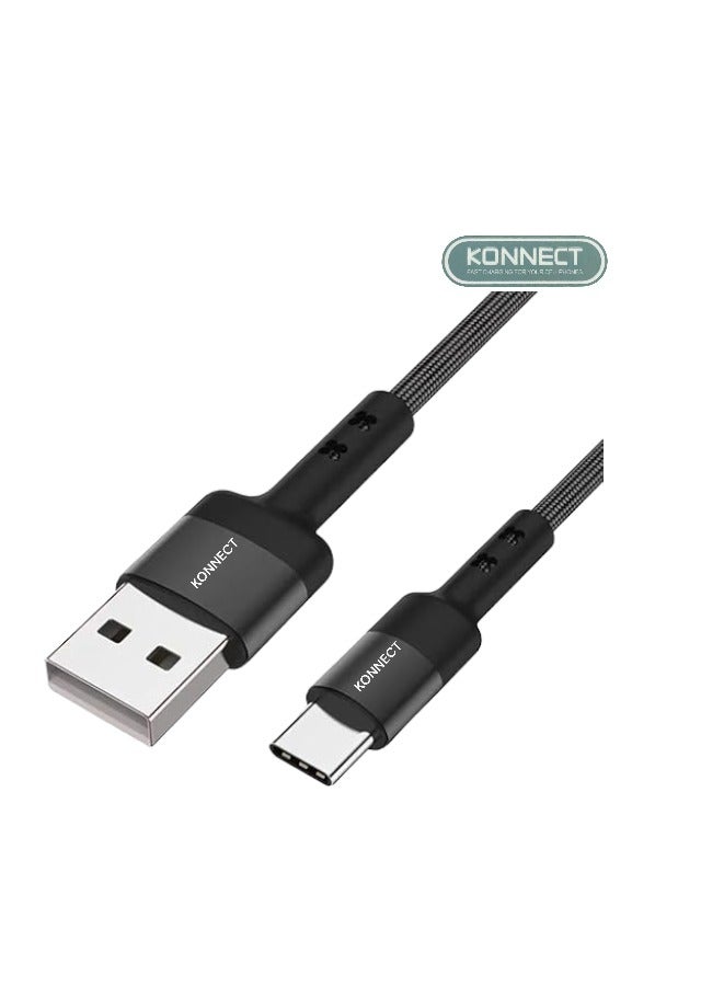 كونكت KONNECT كابل USB إلى USB-C، 0.9 متر، للأجهزة المزودة بمنفذ USB-C، كابل USB إلى USB-C أسود - Image 2