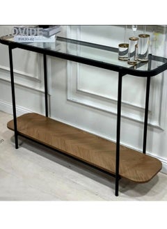Living Console Table Entryway With Glass Top 120*40*82 CM  - Image 5