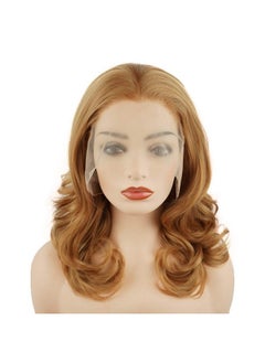 Hair Wavy Shoulder Length 16Inch Dark Blonde Half Hand Tied Heavy Density Realistic Synthetic Lace Front Wig - pzsku/Z97088DD6D4F7175B4437Z/45/_/1696664152/af97584d-0fc2-446b-851c-6a1f78a9fc71