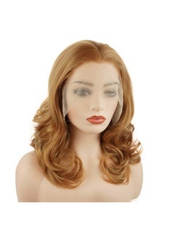 Hair Wavy Shoulder Length 16Inch Dark Blonde Half Hand Tied Heavy Density Realistic Synthetic Lace Front Wig - pzsku/Z97088DD6D4F7175B4437Z/45/_/1696664162/63deb3ed-48af-4d90-a46f-0df7d61368c0