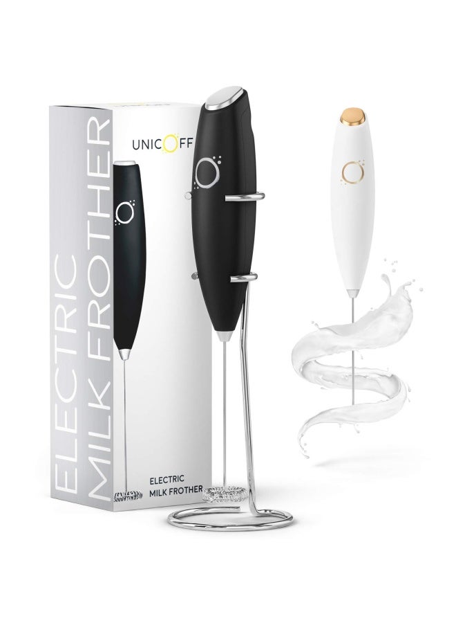 Milk Frother Black - Cappuccino Maker Latte Maker - Drink Mixer - Handheld Foam Maker - Bonus Recipes And Instruction Included - Almond Coconut Milk Frother  - Image 1