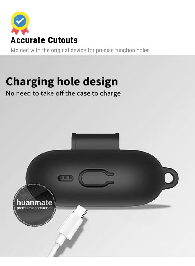 huanmate Huawei FreeBuds Pro 4 Silicone Case Cover - Black - Made with Soft Silicone, Lightweight & Durable - Stylish Design, Accurate Cut-outs, Easy Installation & Removal  - Image 5