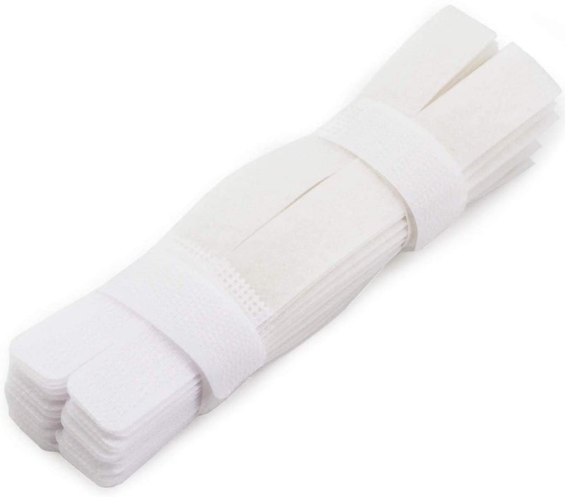 PASOW 50pcs Cable Ties Reusable Fastening Wire Organizer Cord Rope Holder 7 Inch (White) - Image 1