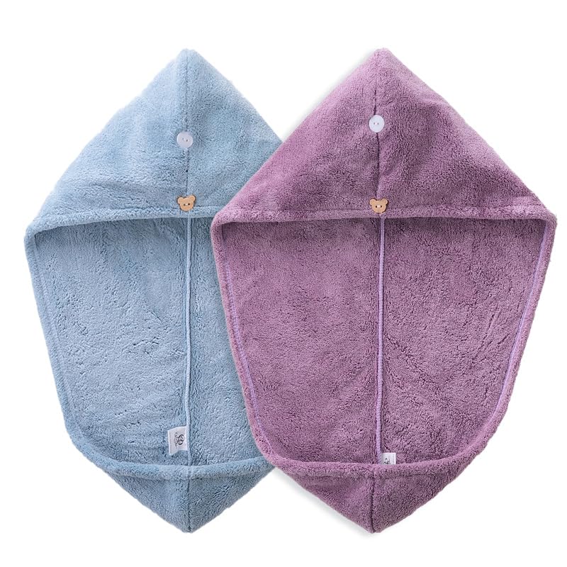 PROLIXR Microfiber Hair Towel Wrap Lavender Blue Combo Quick Drying FrizzFree Hair Super Absorbent Gentle on Hair and Skin Hair Types Microfibre Towel Created by Savio John Pereira - Image 1