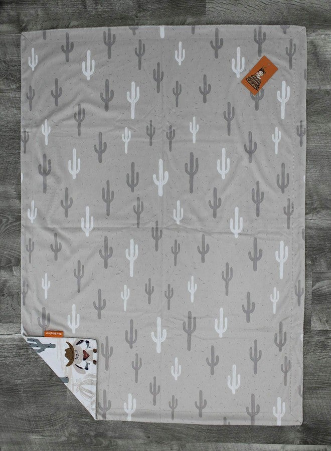 Dear Baby Gear - Reversible Baby Blankets - Soft Nursery Blanket for Newborn - Toddler Blankey - Throw Blanket for Boys & Girls - Infant Blankets - 40x30 (Wild West Cactus in Gray Cactus) - Image 4