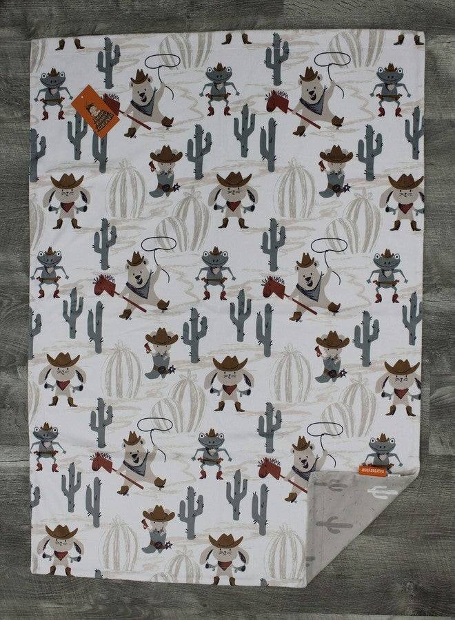 Dear Baby Gear - Reversible Baby Blankets - Soft Nursery Blanket for Newborn - Toddler Blankey - Throw Blanket for Boys & Girls - Infant Blankets - 40x30 (Wild West Cactus in Gray Cactus) - Image 3